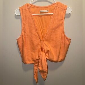 NWOT Abercrombie & Fitch Orange Tie-Front Tank